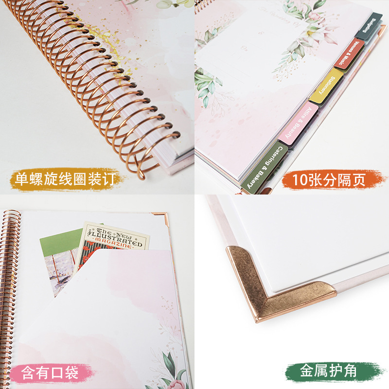 亚马逊婚礼日志日记本订婚记录薄婚礼计划本wedding planer线圈本|undefined