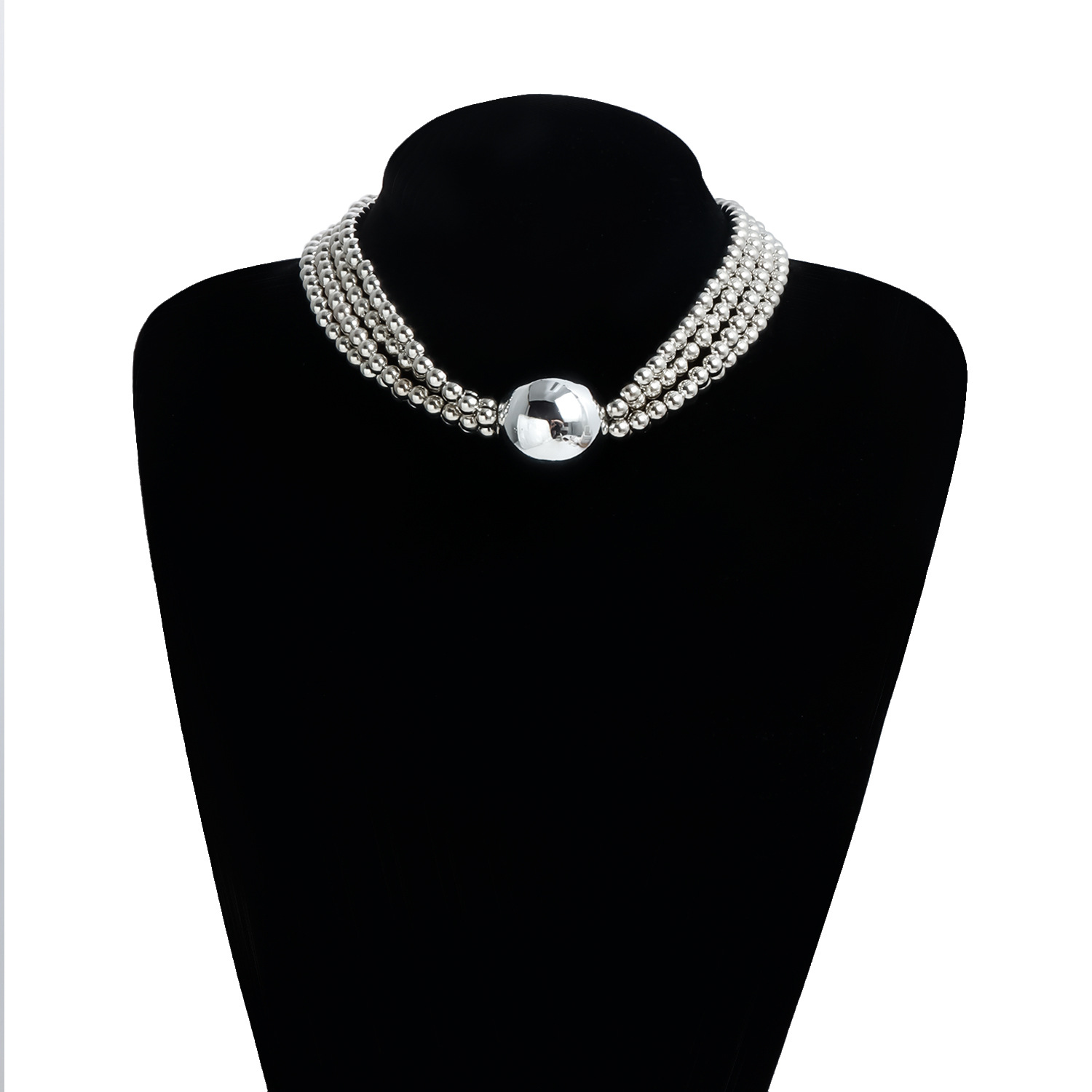 Exaggerated Large Pearl Necklace Multi-layer Luxury Jewellery Set_voghion.com