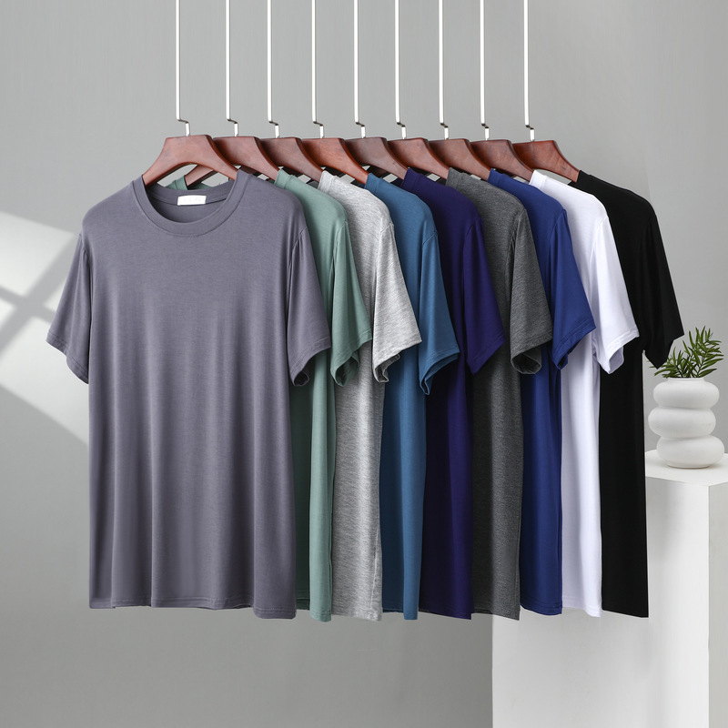 Modal Men's Pajamas Short-Sleeved Single-Piece Top Summer Thin Large Size T-Shirt Men's Casual Outerwear Home Wear Modal Men's Pajamas Short-Sleeved Single-Piece Top Summer Thin Large Size T-Shirt Men's Casual Outerwear Home Wear