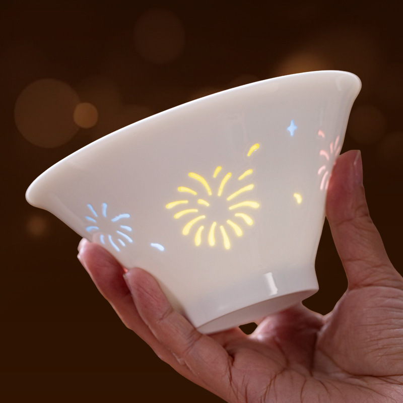 Colorful Fireworks Bowl Single Bowl Jingdezhen Linglong Tableware 2026 New Model High-Value Household Ceramic Dining Bowl Soup Bowl