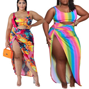 product - wholesale Plus Size Digital Printing Siamese Bikini Beach Sexy Swimsuit Two-Piece Suit - 5