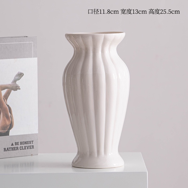 Cross-Border Scandinavian Ceramic Vase Home Furnishings Large Vase Hydroponic Living Room Bedroom Home Normcore Ins Decoration