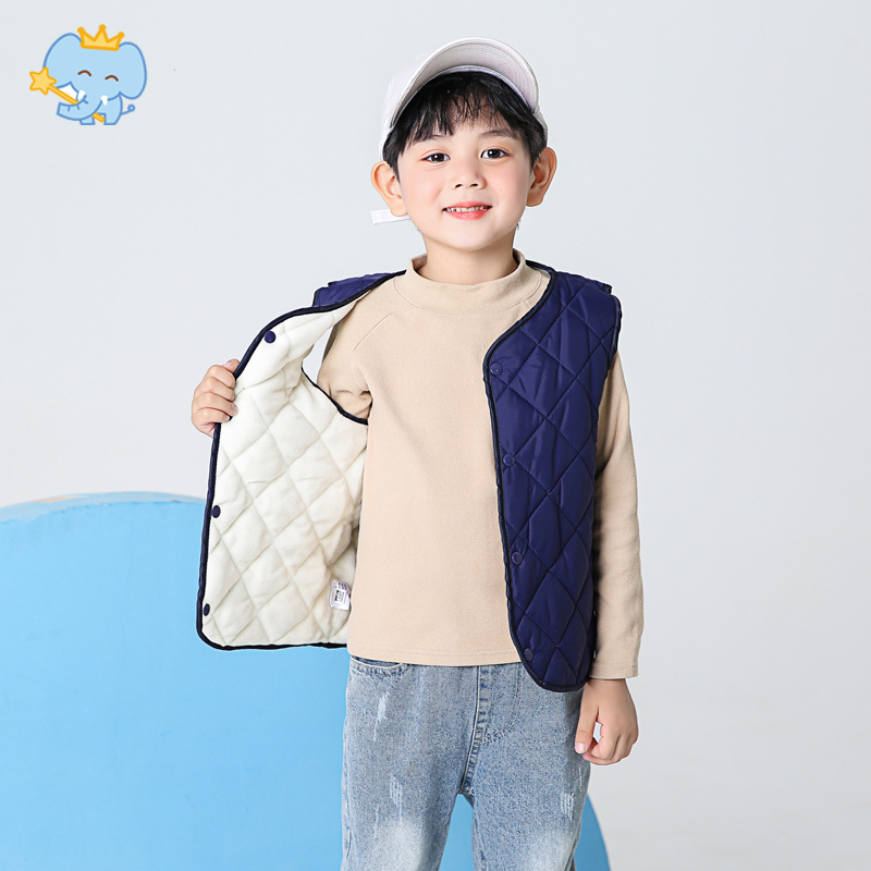 Chaleco de algodón de una pieza para niños grandes chaleco forrado de lana para niñas chaleco cálido chaleco para Bebés Ropa de otoño e invierno
