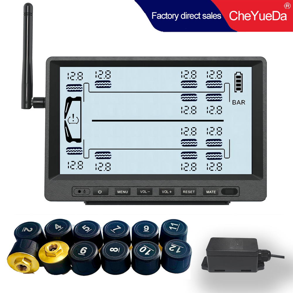 Che Yueda High Precision Same Display Large Range Truck Tire Pressure Monitor 12 Wheel Truck External Tire Pressure Detector
