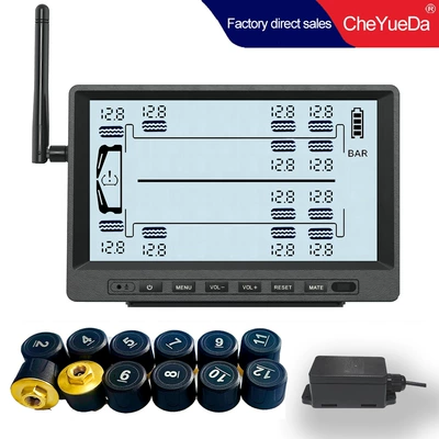 Che Yueda High Precision Same Display Large Range Truck Tire Pressure Monitor 12 Wheel Truck External Tire Pressure Detector (Tire pressure monitoring system) - 12-rounds-of-whole-unit