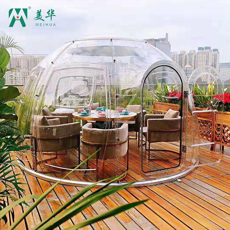 PC esférica burbuja acrílica Casa B & B red Red Crystal Room panorámica transparente habitación pareja habitación 360 cielo estrellado tienda