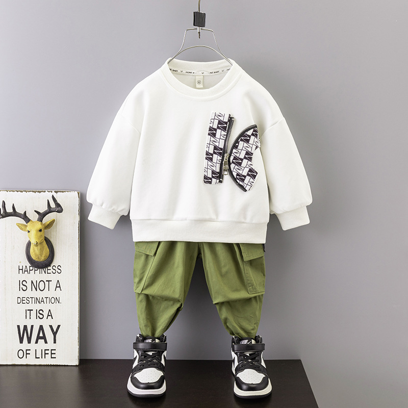 Children's Wear Boys' Sweater 2024 New Spring Autumn Season Baby Pippy and Handsome Sports Clothes Two Piece Set Trendy_voghion.com