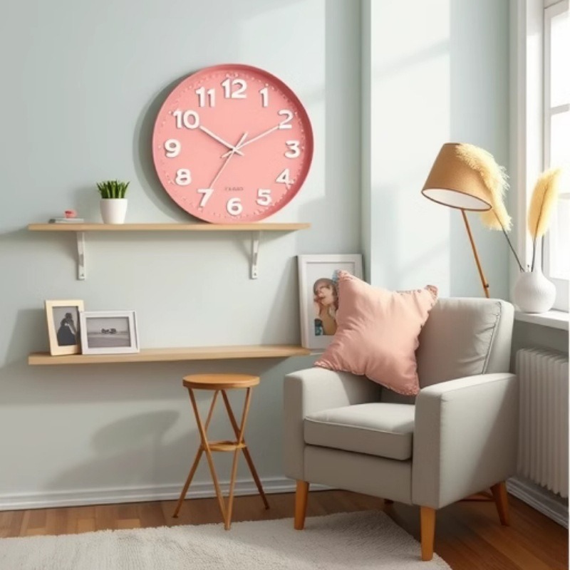 Reloj de pared redondo minimalista y silencioso.