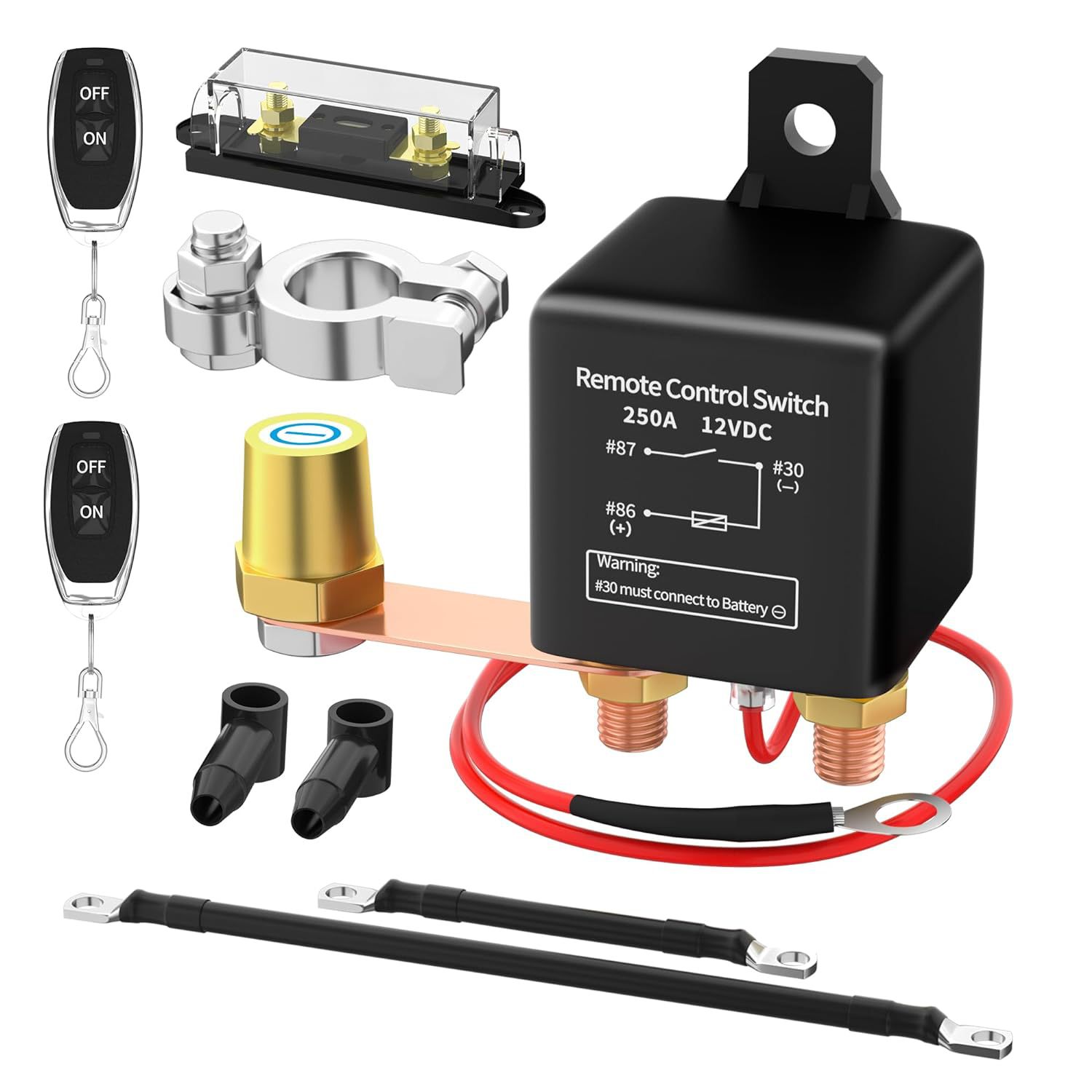 跨境商品 汽车开关12V遥控开关电池断开开关250A防盗遥控开关