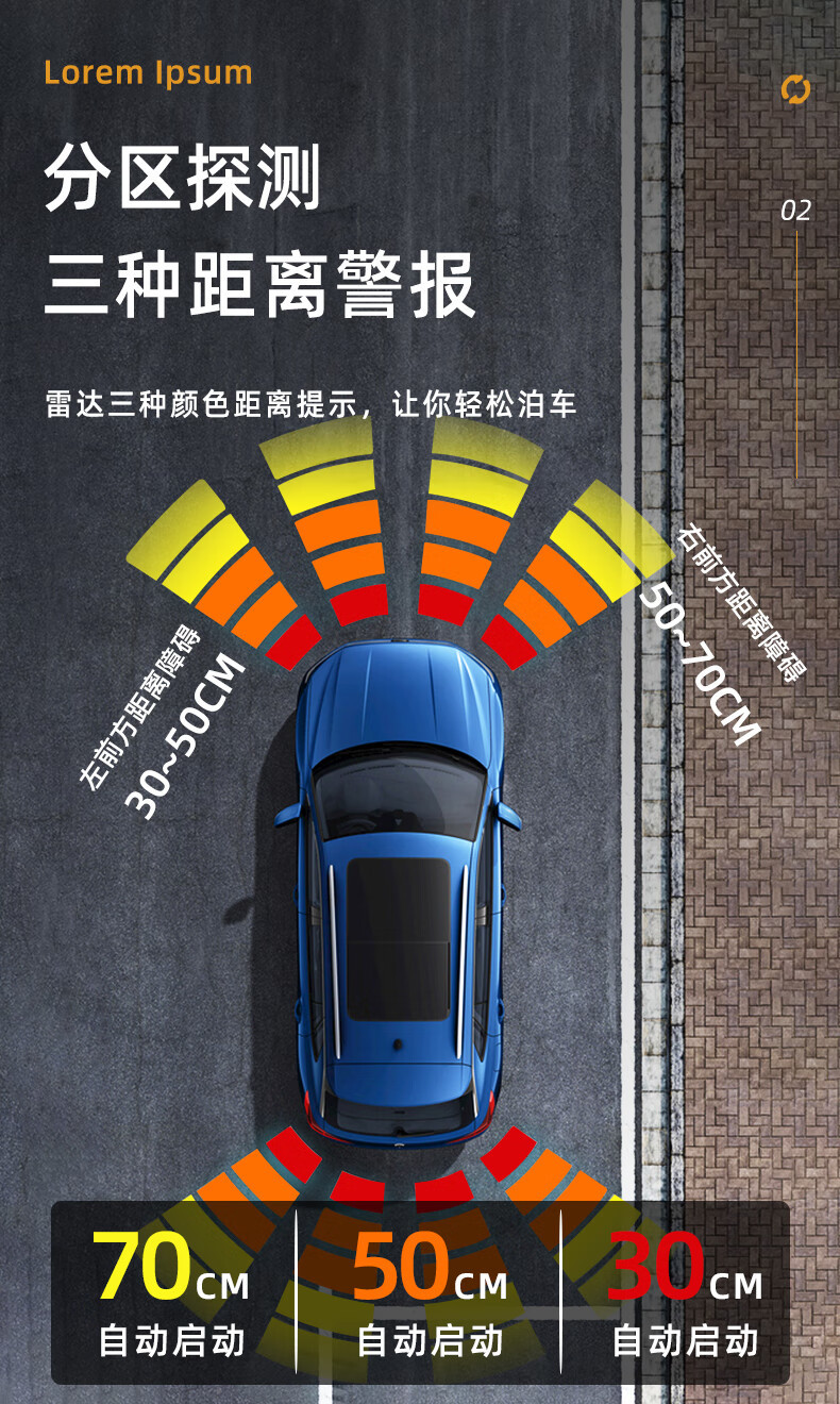 Applicable to the modification of the original front and rear reversing radar of the 11th generation Civic and the 10th generation Accord type Haoying CRV crown road URV