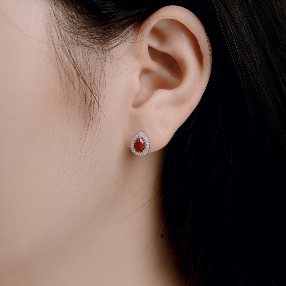 Simple Style Shiny Water Droplets Sterling Silver Plating Inlay Zircon Ear Studs 1 Pair display picture 1