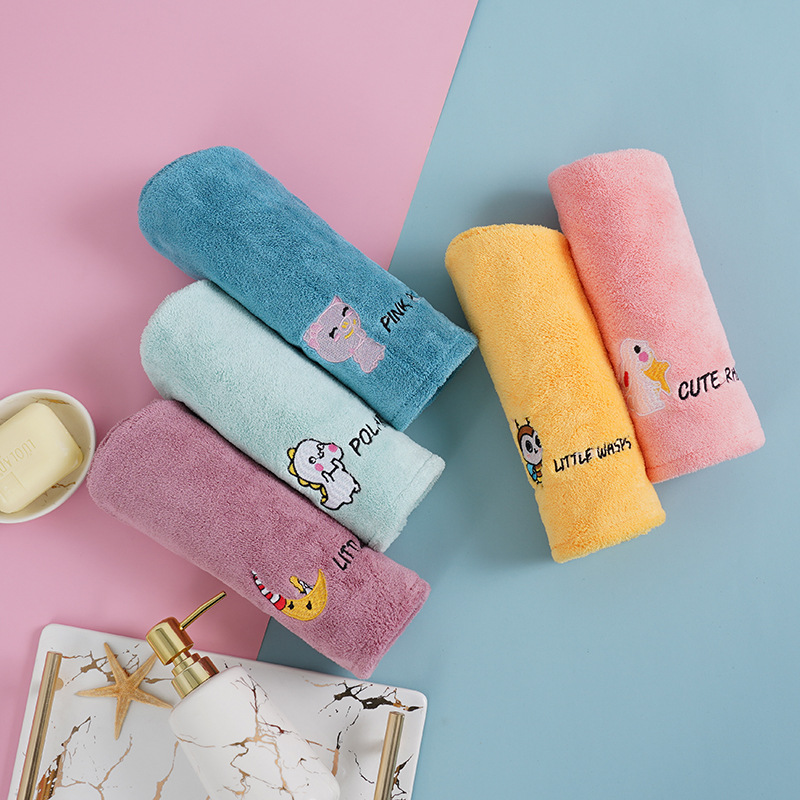 Hair Towel Microfiber Head Wrap Soft Cartoon Embroidery For Women_voghion.com