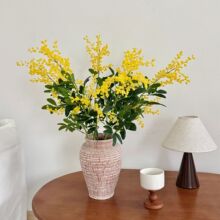侘寂风毛绒金合欢花仿真花家居客厅装饰假花场景布置仿真绿植跨境