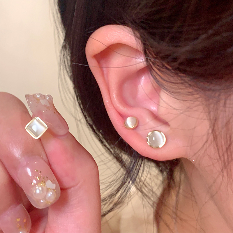 女性用キャッツアイイヤリング6点セット、就寝時に外さなくても大丈夫、耳ピアス、耳骨ネイル、ファッショナブルで多用途なイヤージュエリー|undefined