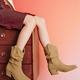 Boots Women's Autumn Memory Midi Knights Boots Pointed Thick High-heeled Ankle Boots Slimming Heap Boots Women