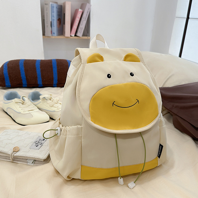 Mochila de niña de vaca linda, mochila de dibujos animados de gran capacidad, mochila extraña, literatura y arte fresca, mochila de estudiantes universitarios.