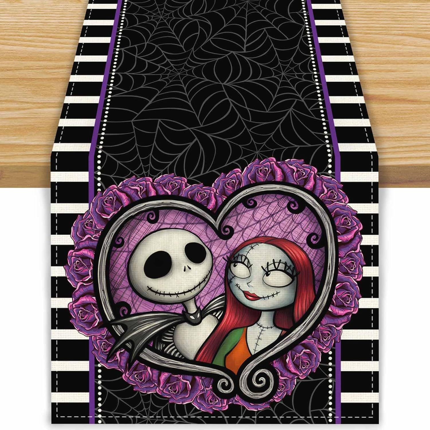 Transfronterizo 2024 Amazon nuevo Halloween Navidad terror lino tabla bandera tabla de comedor tabla bandera de té image 13