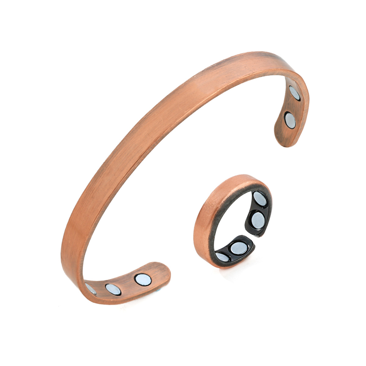 Conjunto magnético superventas transfronterizo, anillos y pulseras ajustables brillantes de moda europea y americana para parejas image 7