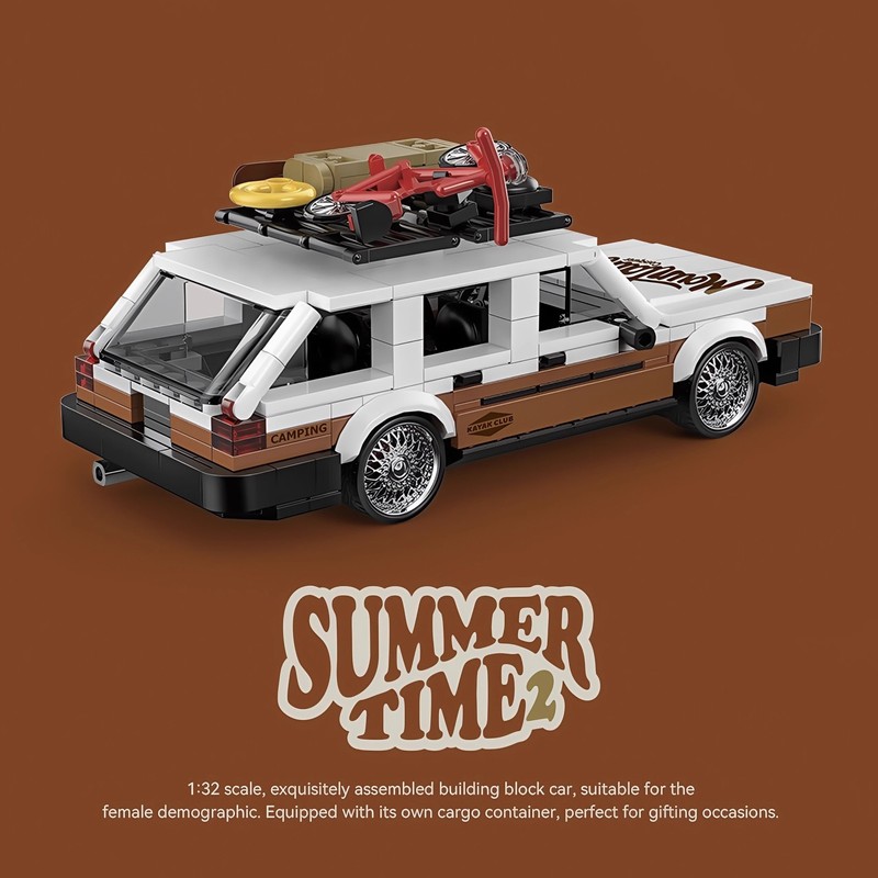 レゴPB品プラチナ旅行瓦缶サンタナコンテナ八格車の積み木玩具自動車モデルと互換性がある|undefined