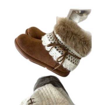 Sweet Peach Planet Fair Island algodón botas cortas para mujeres 2025 invierno nuevos zapatos de mujer con botas de nieve de lana gruesa