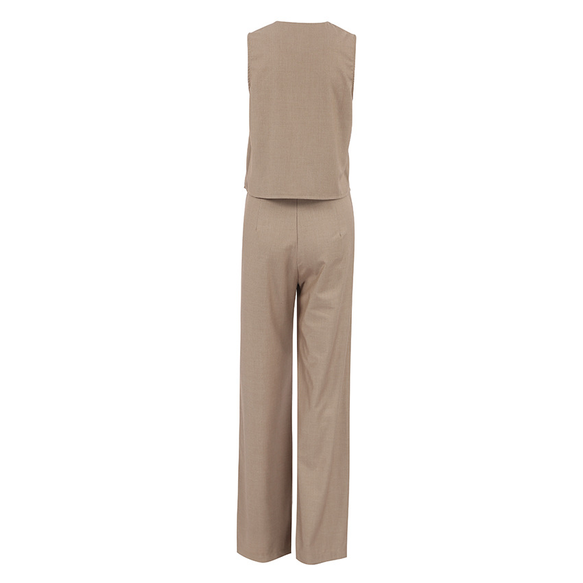 Pocket Design Casual Style Street Women's Casual Solid Color Polyester Pocket Pant Co-ord Set Pants Sets