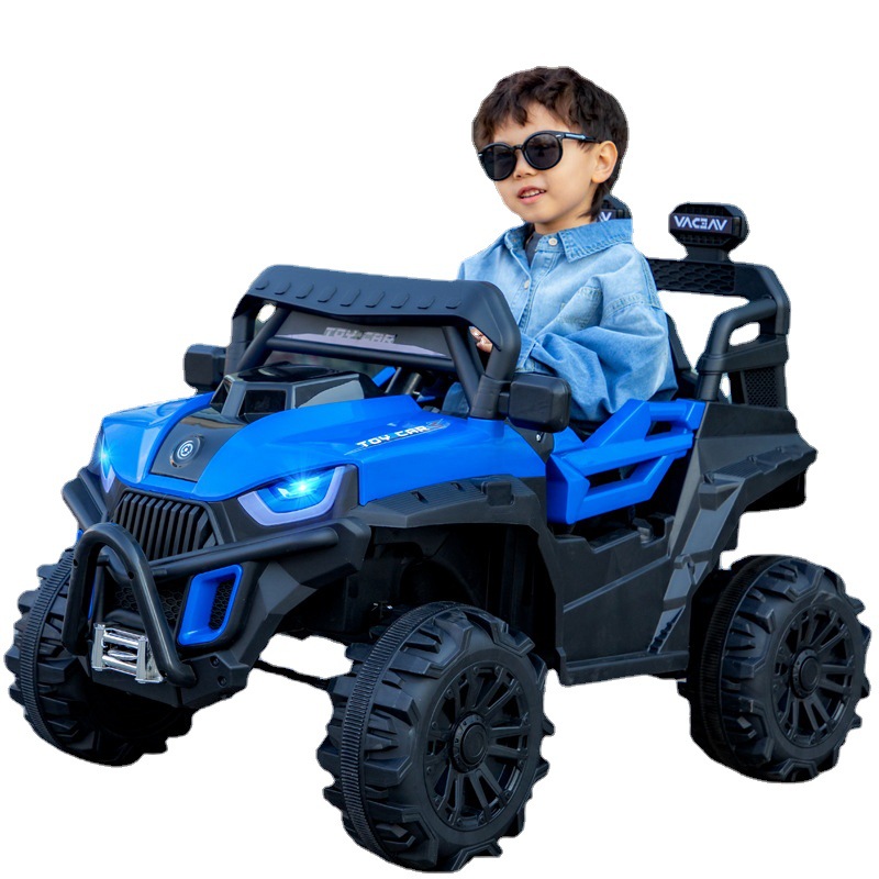 Coche eléctrico de control remoto para niños coche de juguete portátil doble unidad/vehículo todoterreno doble cochecito de coche eléctrico para niños