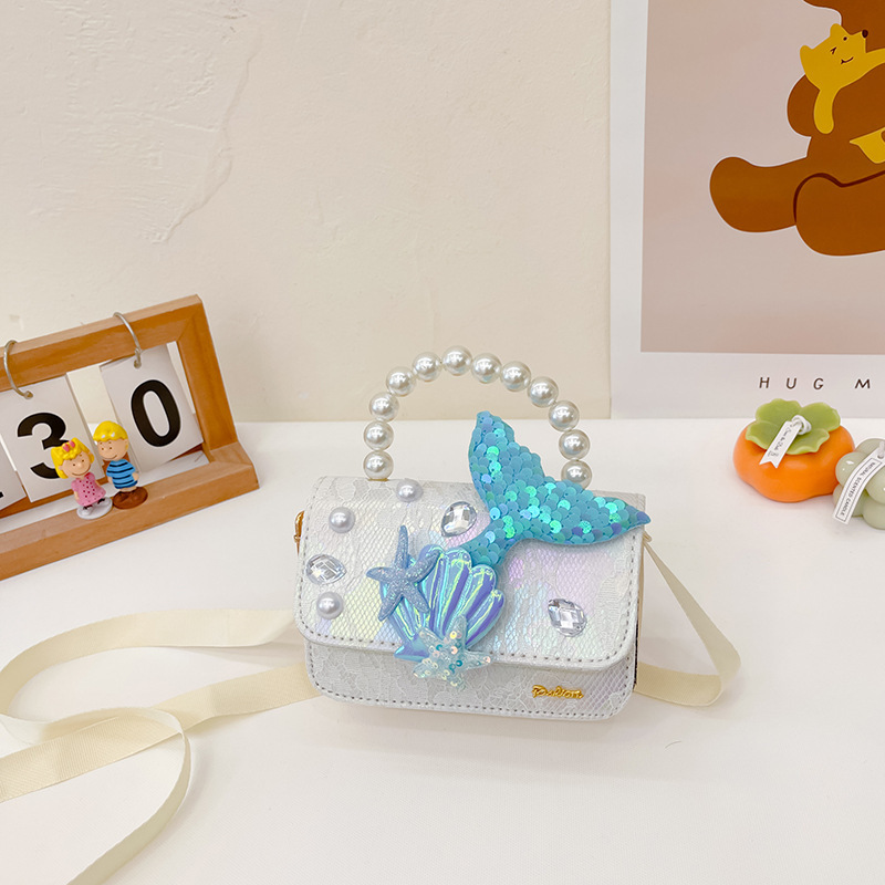 Bolsos para niños nuevos bolsos de perlas princesa niñas lindos bolsos de hombro de encaje arco cambio mochila