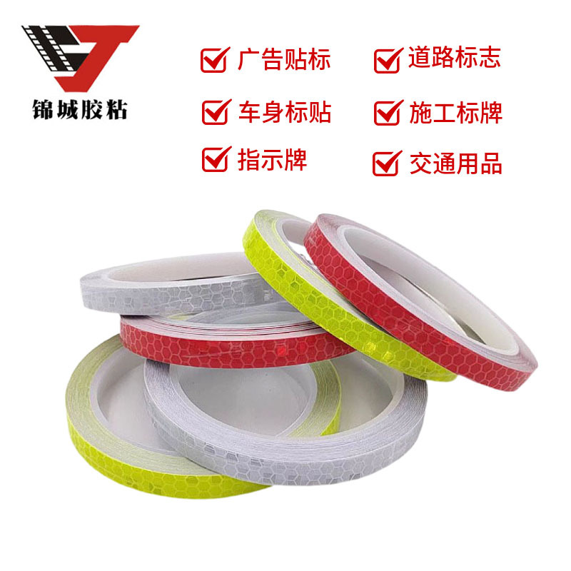 Señales de advertencia de cuadrícula de color cristal letras pegatinas reflectantes pegatinas de carrocería logotipo sitio de construcción alerta tráfico cinta de película reflectante anticolisión