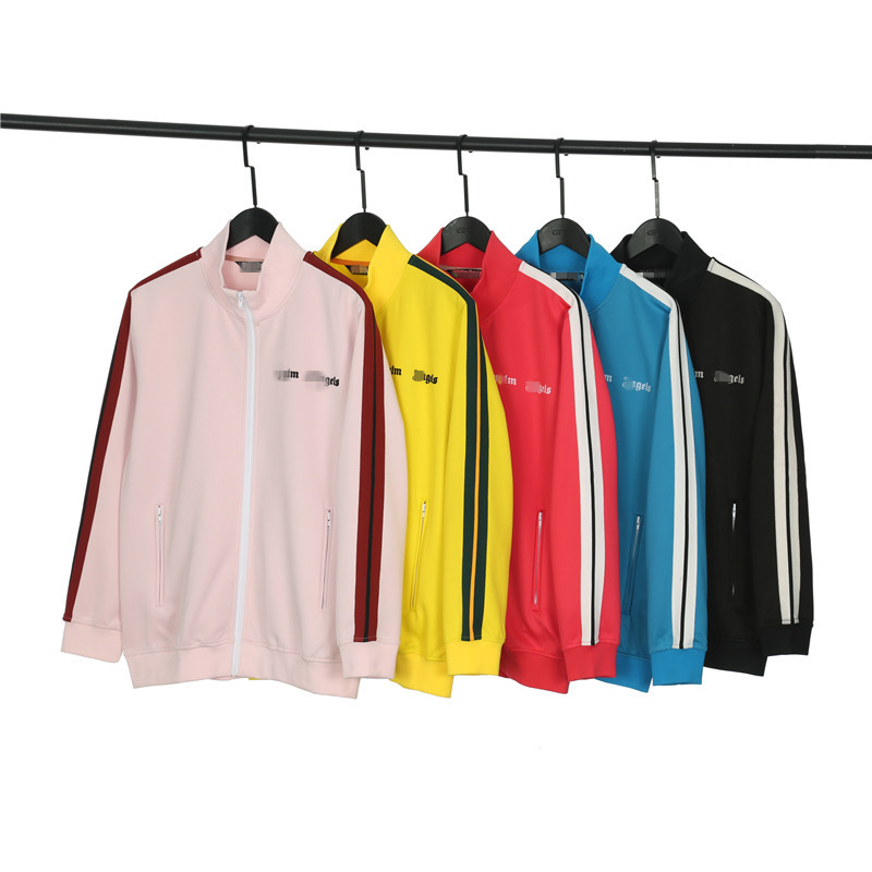 Wholesale cross-border fashion brand Palm Angel basic black and white striped stand collar jacket men and women couple loose sports jacket