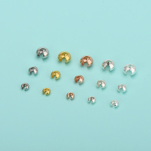 S925纯银月牙扣包扣 开口隔珠包线扣 diy手工配件串珠手链收尾扣