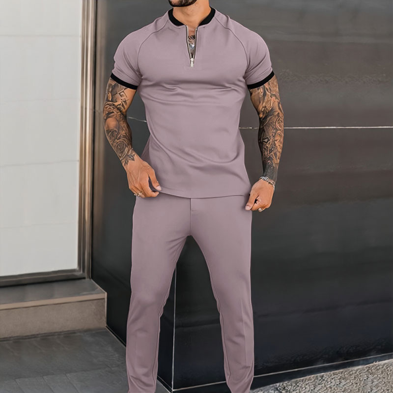 Men's Solid Color Pants Sets Men's Clothing display picture 4