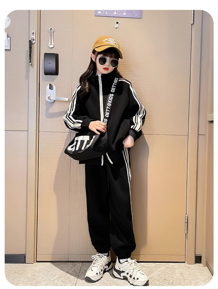 Mädchen Set 2023 Neue Netzwerk Rot Modische Chinesische Große Junge Frühling und Herbst Mode Casual Sport Zwei Stück_voghion.com