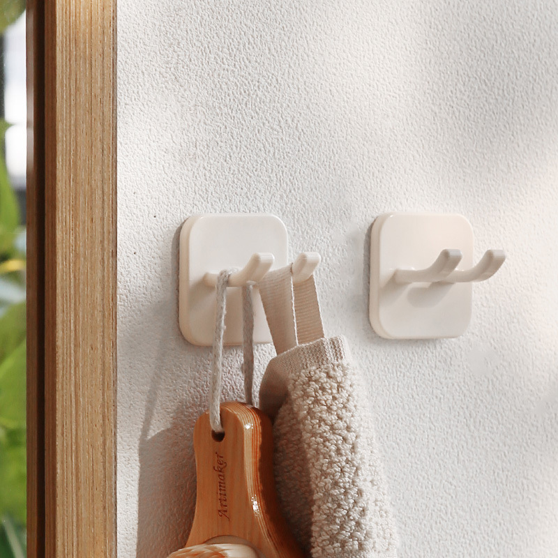 Enchufe de alimentación gancho Shaver titular Punch-libre sin costura gancho pegajoso hilo de la cabeza rack de almacenamiento montado en la pared de doble gancho socket