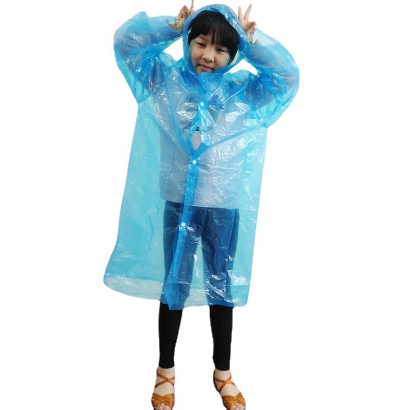 户外韩版带扣LDPE儿童一次性雨衣便携幼儿园小学生一次性雨披批发