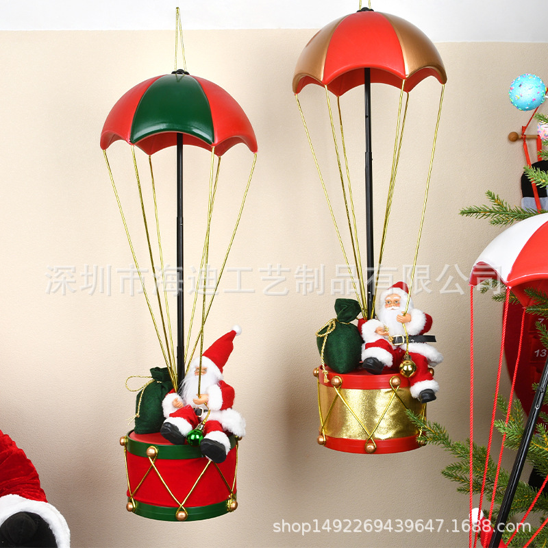 Decoraciones de Navidad transfronterizas paracaídas para regalos navideños decoración de ventanas image 3
