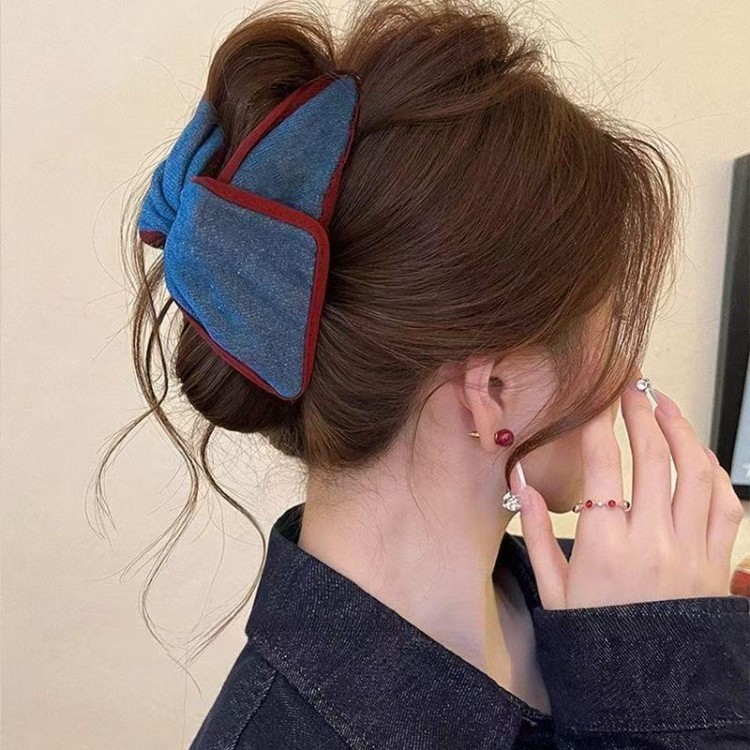 Large Bow Hair Clips Shark Clips Hair Accessories for Women 2026 Back of Head Clips Hair Ornaments Autumn Fresh Sweet Style