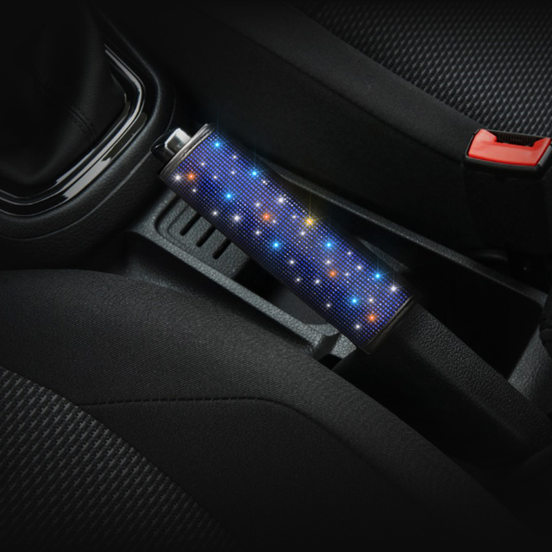 Diamante azul diamante accesorios del coche traje de la cubierta del engranaje del freno de mano hombro cubierta protectora cubierta del volante al por mayor