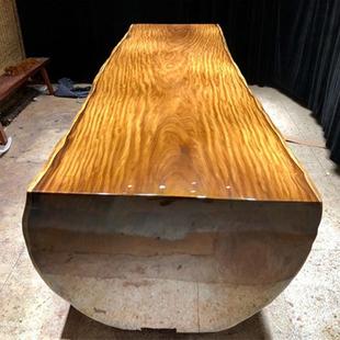 Teak King Large Board African Solid Wood Log Dining Table Tea Table Golden Nanmu Ceo Desk Myanmar