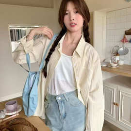 春秋季外套女设计感小众薄款衬衣开衫法式防晒衬衫上衣外套