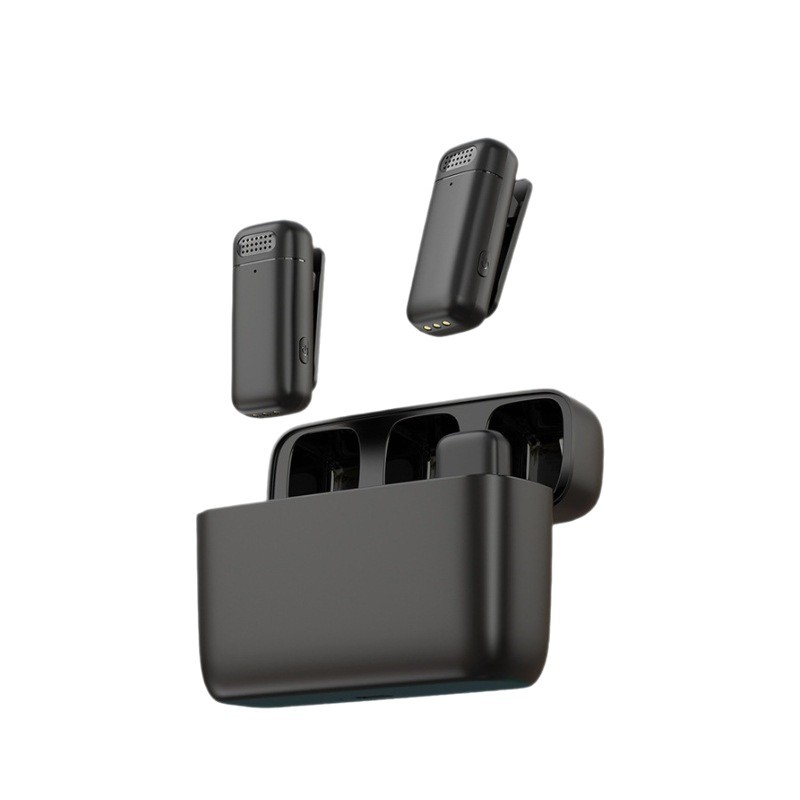 Nuevo micrófono inalámbrico de solapa con estuche de carga con pantalla digital para grabación de video en vivo, micrófono ligero, compacto y con reducción de ruido