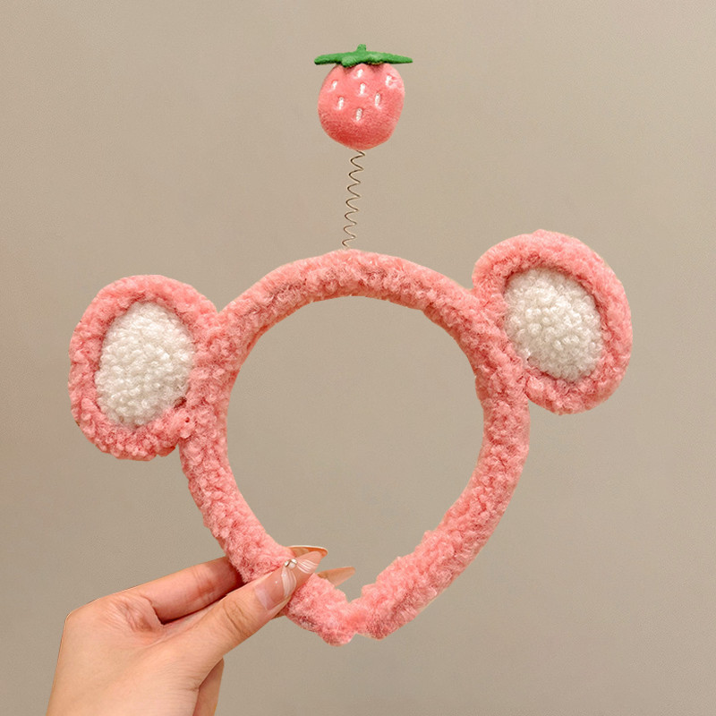 Lavarse la cara en otoño y invierno nuevo clip para el cabello máscara antideslizante pelusa cinta para el cabello lindas bandejas de dibujos animados pareja adornamiento para el cabello