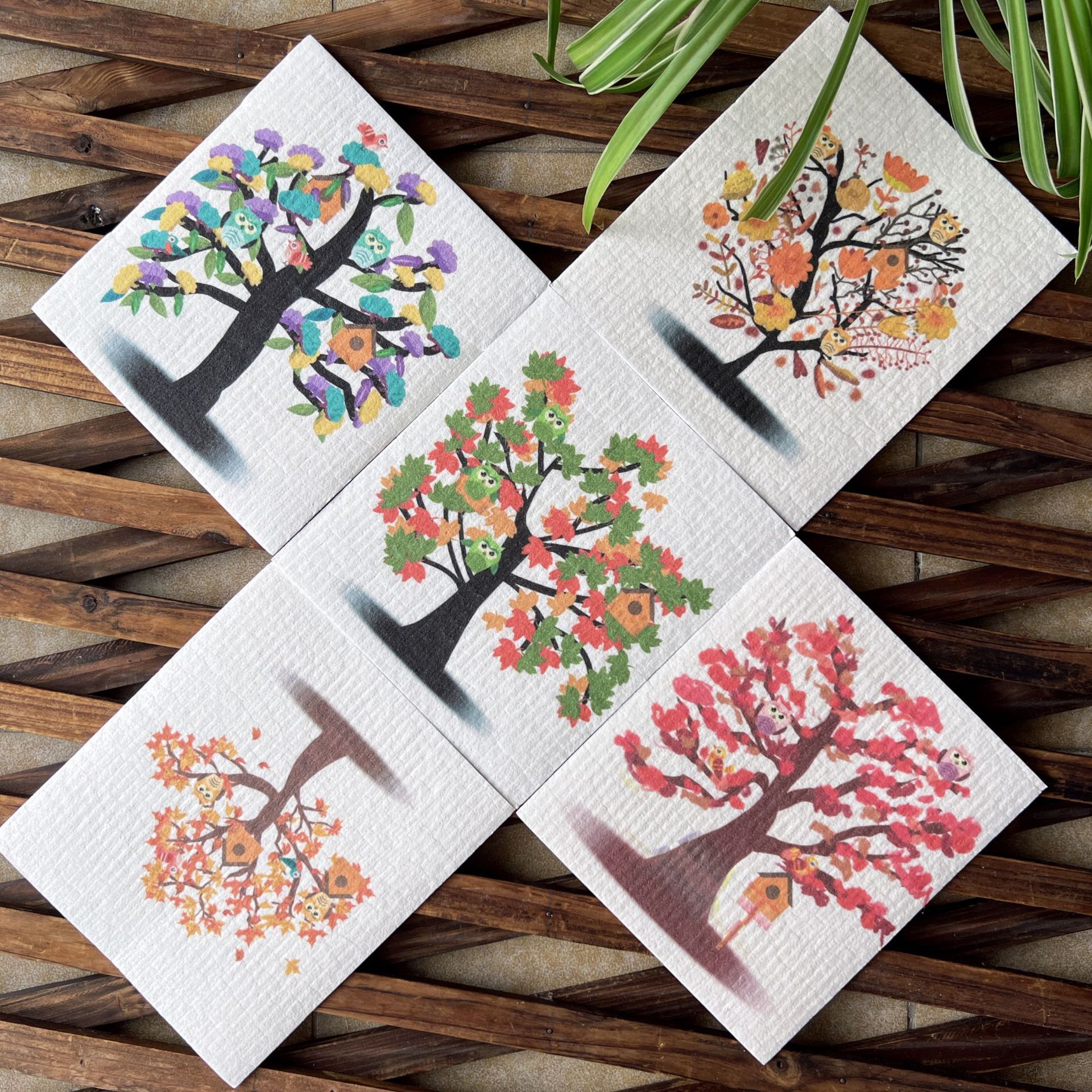 Toallas suecas alemanas dm toallas absorbentes de agua sin aceite eco pulpa de algodón impresa toallas de cocina