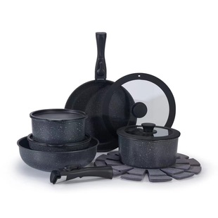 Cross-Border Export Detachable Set of Pots Non-Stick Frying Pan Maifan Stone Full Set of Pots 15-Piece Set of Stacked Pots