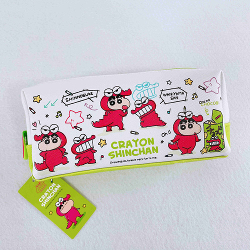 Japanese ins crayon Shin-chan cute high school primary school student pencil bag large capacity double-layer stationery box storage bag