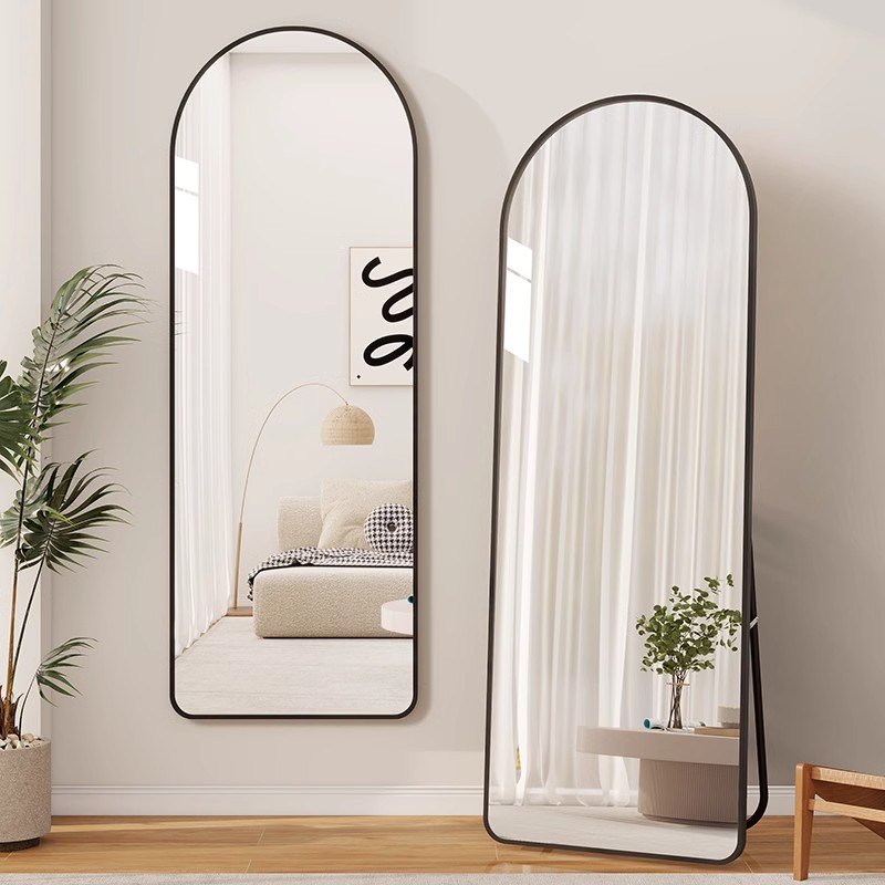 Espejo de pie de longitud completa para uso doméstico, popular en Instagram, espejo de vestir, espejo de montaje en pared, espejo tridimensional grande para dormitorio.