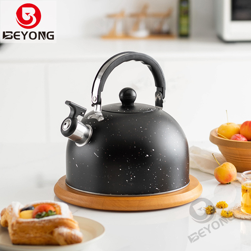 Cross-border black paint folding handle horn kettle Amazon sound pot European and American luxury 2.5L ringing kettle