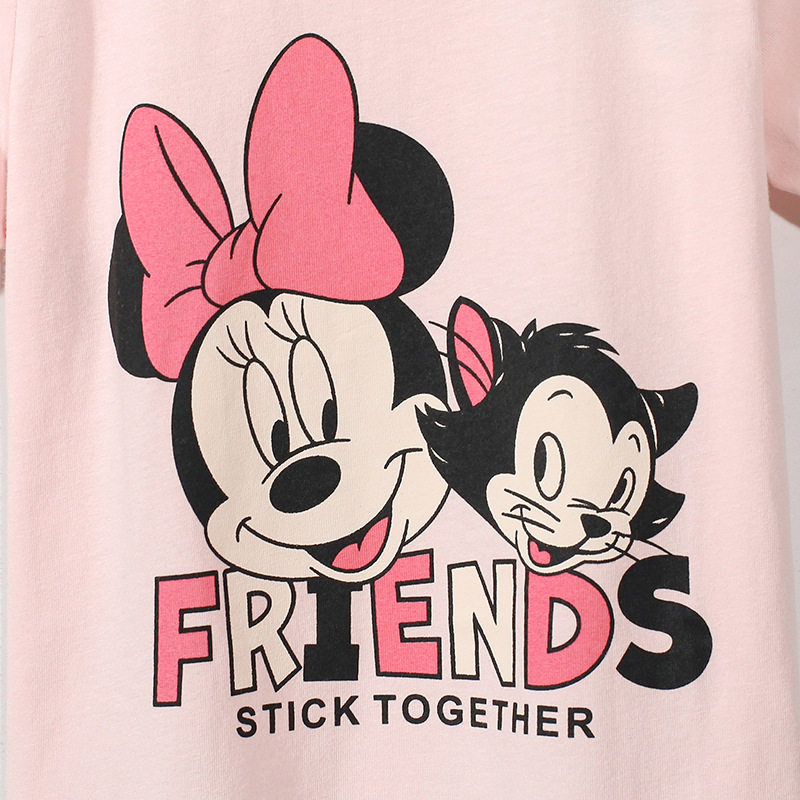 JOJOBEBE marca europea y americana ropa para niños verano nuevos niños Camiseta cuello redondo manga corta impresa de dibujos animados niños Camiseta de algodón