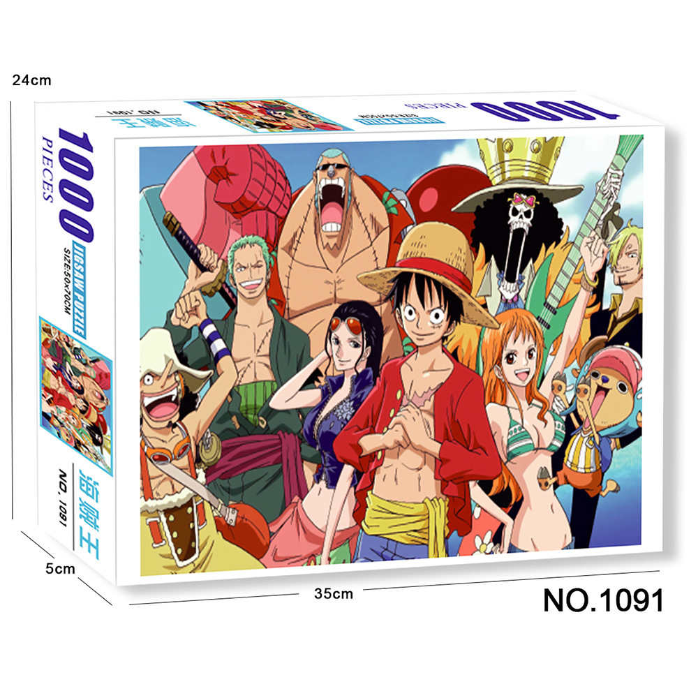Puzzles avanzados transfronterizos para niños 1000 piezas de dibujos animados One Piece Puzzles de papel