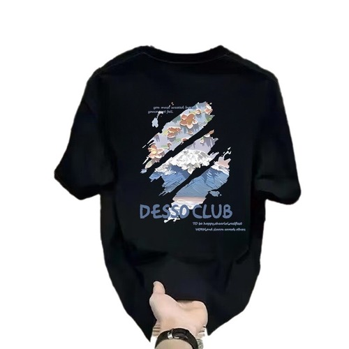 2025 New Hot Semi-Shirt Casual High-End Men's Short-Sleeve T-Shirt Summer Pure Cotton T-Shirt Trend Brand Versatile Top T