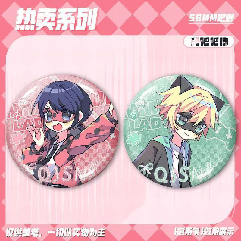 奇跡の女の子 てんとう虫レディ 黒猫ノア 周辺ブローチ 缶レーザーバッジ ギフトペンダント|undefined